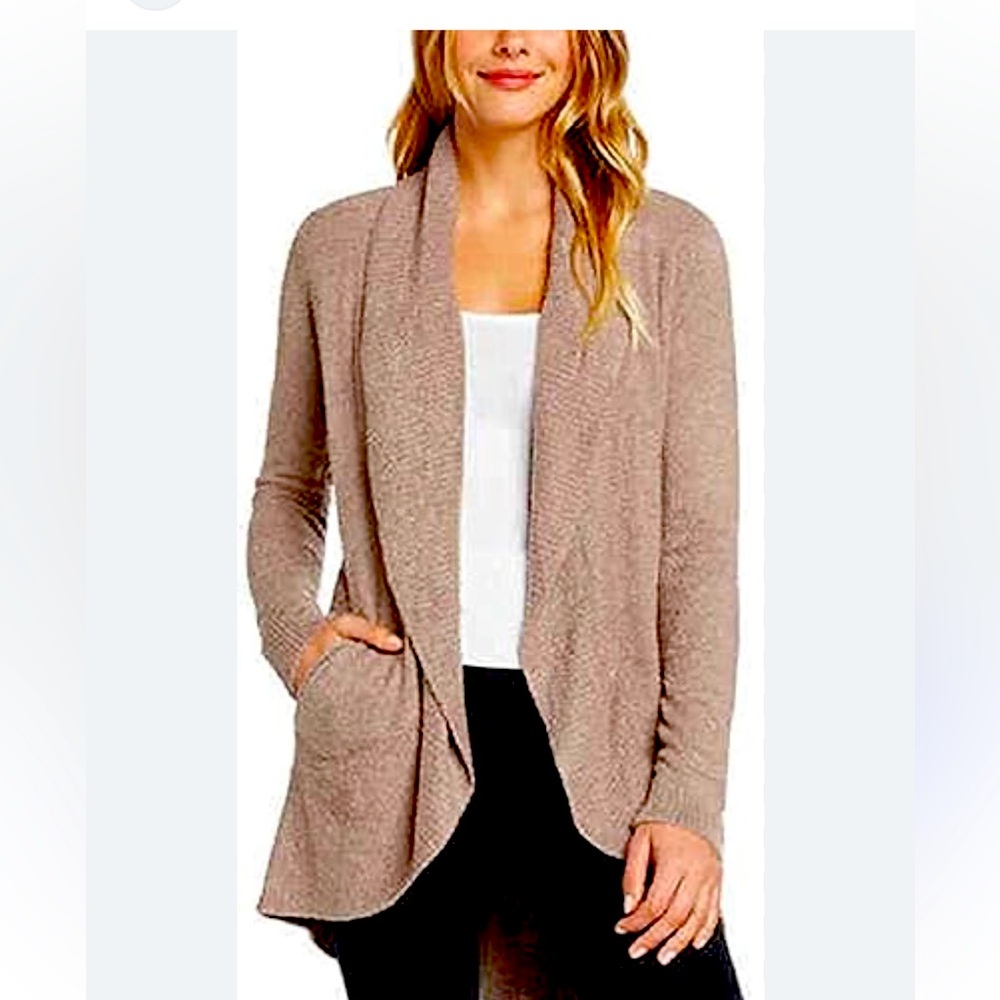 The Essential Travel Open Front knit knotted Cardigan